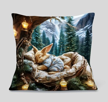 Подушка декоративная Спящий зайка в голубом 30х30 см  Zaberite