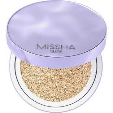 Кушон тональный c антивозрастной сывороткой Glow Layering Fit Cushion Time Revolution Night Repair, тон 21 vanilla, 14 г 
 Missha