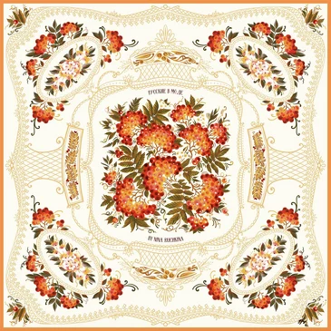 Платок Тагильские подносы, 90x90, Nina Ruchkina