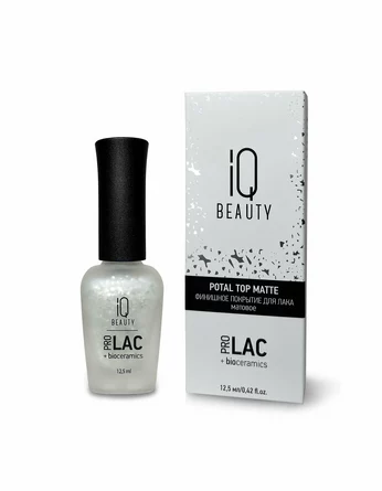 Топ с серебряной поталью для лака профессиональный матовый, 12.5 мл IQ Beauty