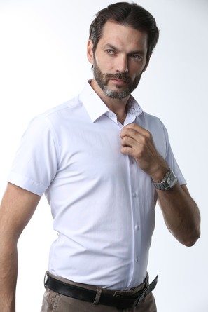 Рубашка classic fit с коротким рукавом Nicolo Angi