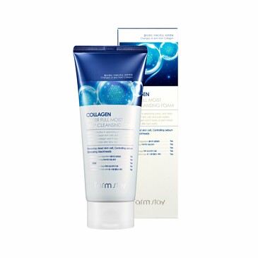 Пенка для лица с коллагеном интенсивно увлажняющая Collagen Water Full Moist Deep Cleansing Foam 180 мл FarmStay
