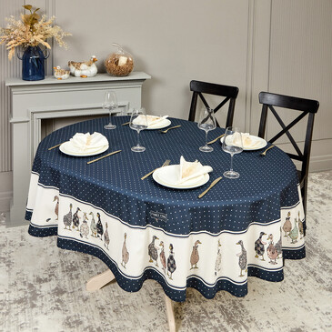 Скатерть Овальная Family Farm 160х220 см Santalino