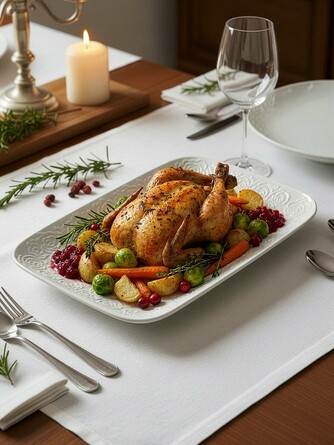 Блюдо прямоугольное Розы большое, 36x23x3 см Elan Gallery