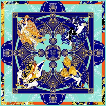 Платок Русские сезоны. Леон Бакст, 90x90, Nina Ruchkina