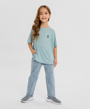 Брюки джинсовые (Carrot fit) Button Blue