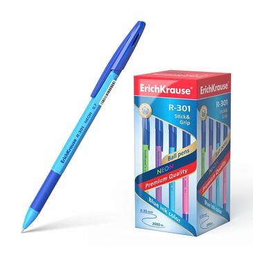 Набор (50 шт.) Ручка шариковая R-301 Neon Stick&Grip 0.7 ErichKrause