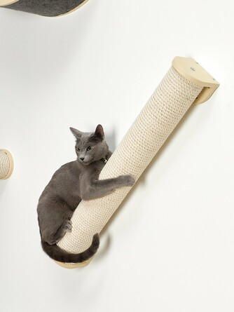 Когтеточка настенная Столбик с белым канатом 80х12х12 см Kotomoto