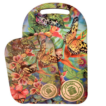 Набор Бабочки разделочная доска и подставка (2 пр. 29х18,5 см, 18,5х14 см) Мультидом