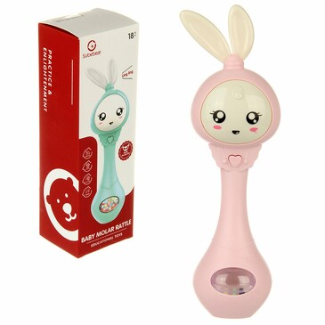 Игрушка-погремушка музыкальная. Зайка, 22,3х7,3х6,3 см Veld Co