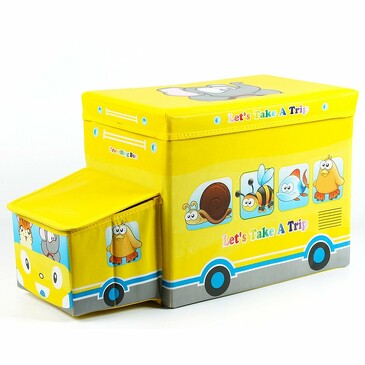 Коробка для хранения вещей Lets Take a Trip Yellow 55х25х32 см  Blonder Home