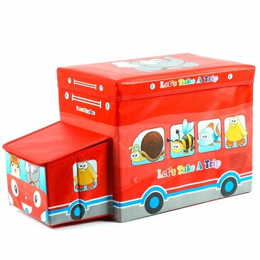 Коробка для хранения вещей Lets Take a Trip Red 55х25х32 см  Blonder Home
