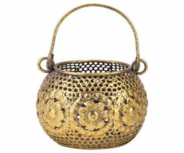 Подсвечник с ручкой 10х10х8 см Glasar