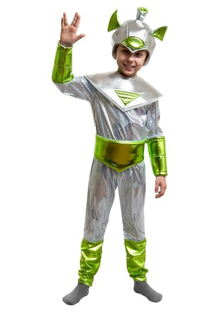 Карнавальный костюм Инопланетянин (головной убор, куртка, брюки, пояс, нагрудник) Elite Classic