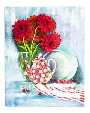 Набор для творчества. Мозаика из пайеток на холсте Гегрберы Волшебная мастерская