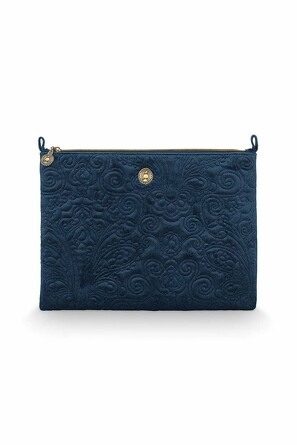 Косметичка плоская большая Velvet Quiltey Days Blue, 30х22х1 см Pip Studio