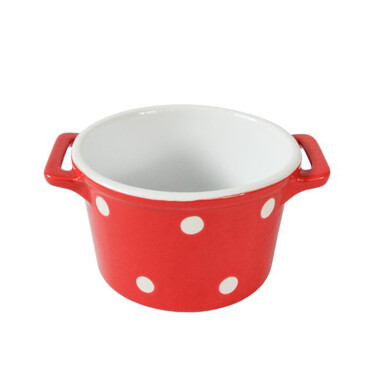Горшочек с ручками Red with dots 13 см Isabelle Rose Home