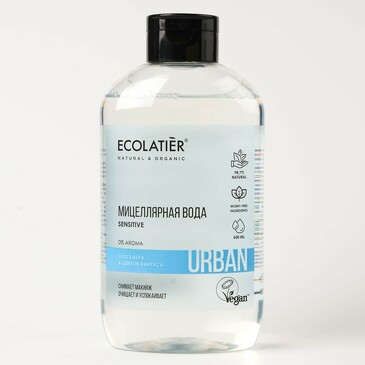 Мицеллярная вода для снятия макияжа для чувствительной кожи цветок кактуса&алоэ вера, 600 мл Ecolatier