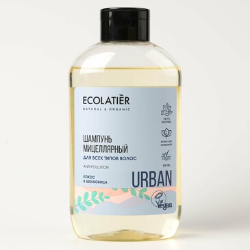 Мицеллярный шампунь для всех типов волос кокос&шелковица, 600 мл Ecolatier