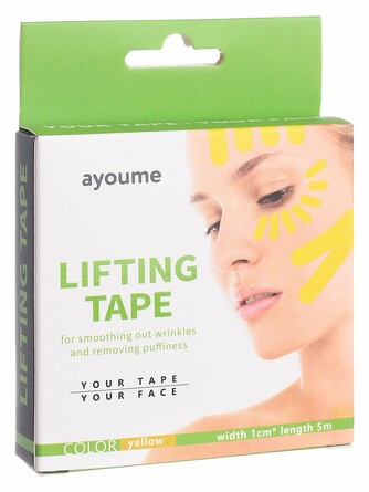 Тейп для лица желтый kinesiology tape roll 1 см х 5м Ayoume