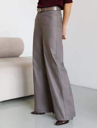 Брюки-трубы с эффектом кожи Vilatte