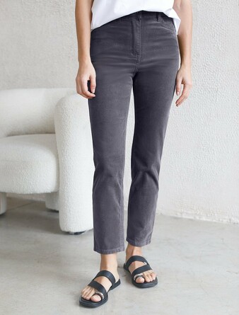 Брюки укороченные слим из микро вельвета Vilatte