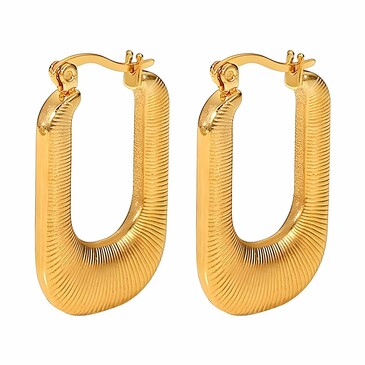 Серьги-кольца из позолоченной титановой стали Iris Premium Jewelry