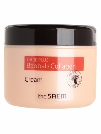 Крем для лица коллагеновый с экстрактом баобаба care plus baobab collagen cream, 100 мл The Saem