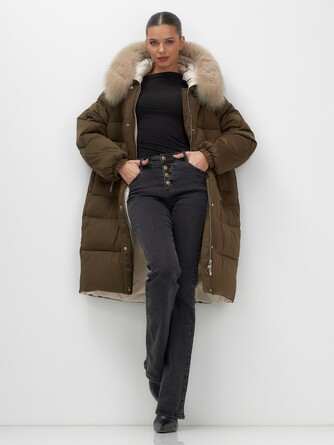 Пальто зимнее с мехом и капюшоном MTForce