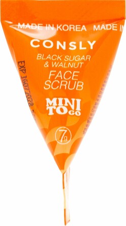 Скраб для лица с черным сахаром и грецким орехом, 7 г Consly