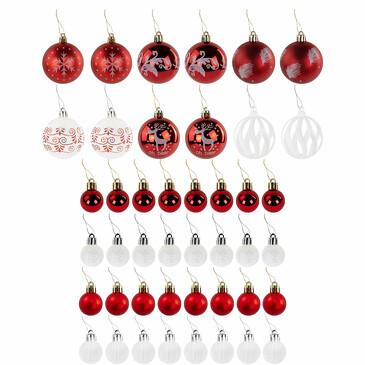 Набор ёлочных украшений. Шары (44 шт., 3 и 6 см) Red&White Золотая Сказка