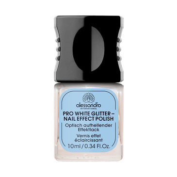 Отбеливающий лак для ногтей - сверкающий Pro White Glitter - Nail Effect Polish, 10 мл Alessandro