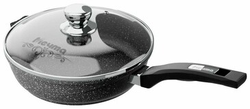 Сковорода со ст. крышкой Гранит black Мечта