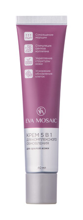 Крем 5 в 1 для комплексного обновления для зрелой кожи, 40 мл,  Eva Mosaic