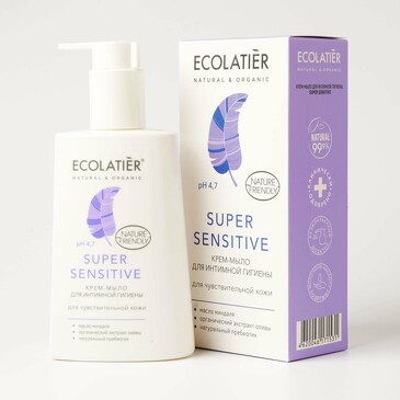 Крем-мыло для интимной гигиены Super Sensitive для чувствительной кожи, 250 мл Ecolatier