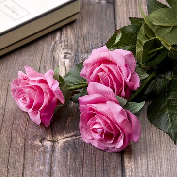 Набор цветов искусственных на ножке Роза (3 шт. по 45 см) Gloria Garden