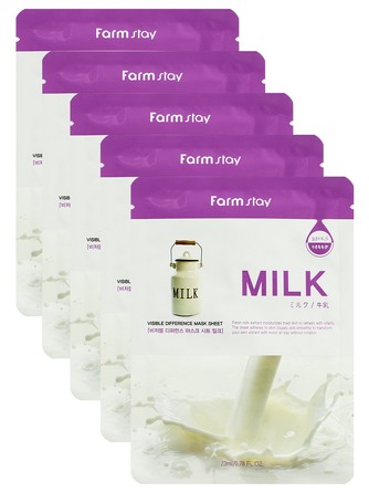 Набор (5 шт.) Маска тканевая для лица с молочными протеинами FarmStay