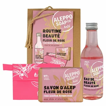 Набор красоты в косметичке rose beauty ritual (вода Розы, алеппское мыло, мыльница, косметичка) (4 пр.)  Tade