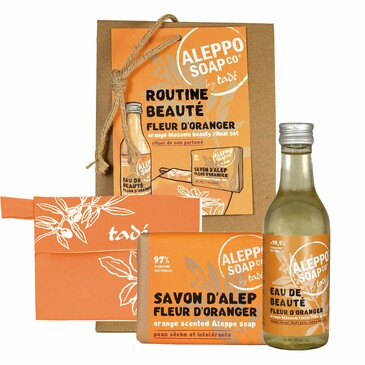 Набор красоты в косметичке orange blossom beauty ritual (вода Флер дОранж, алеппское мыло, косметичка-мыльница) (3 пр.) Tade