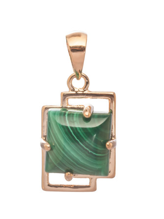 Кулон с малахитом Трио Lotus Jewelry