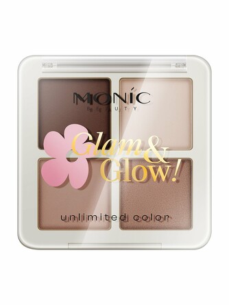 Тени для век 4 цвета Glam&Glow! Unlimited All Day Color, 01 Urban Nude,  Monic Beauty