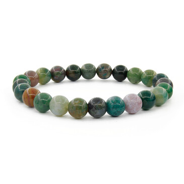 Браслет Классика яшма зеленая (Мадагаскар) 8 мм, длина 17 см Агат77