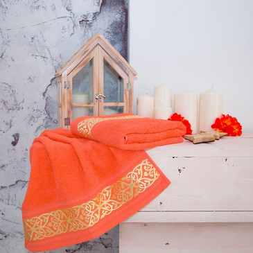 Набор махровых подарочных полотенец (2 шт.) Голд Aisha Home Textile