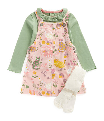 Комплект (сарафан из твила, футболка и колготки) Mothercare