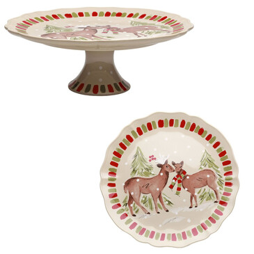 Блюдо на ножке Deer Friends, 33 см Casafina