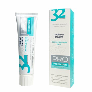Зубная паста Тройная защита 32 Жемчужины Pro Protection, 100 гр, Modum