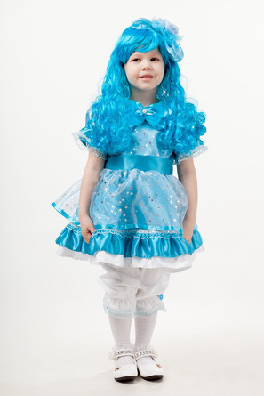 Костюм карнавальный Кукла Мальвина (платье, парик, панталоны, обруч) Пуговка