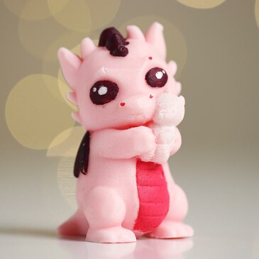 Фигурное мыло Дракоша со мишкой, 58 г, цвет розовый  Чистое счастье