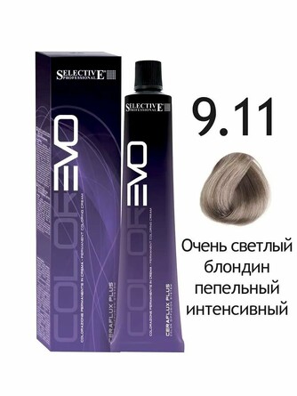 Краска для волос 9.11 ColorEVO Selective 100 мл очень светлый блондин пепельный интенсивный Selective Professional