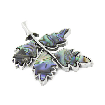 Брошь-подвеска Листья боярышника гелиотис Агат77